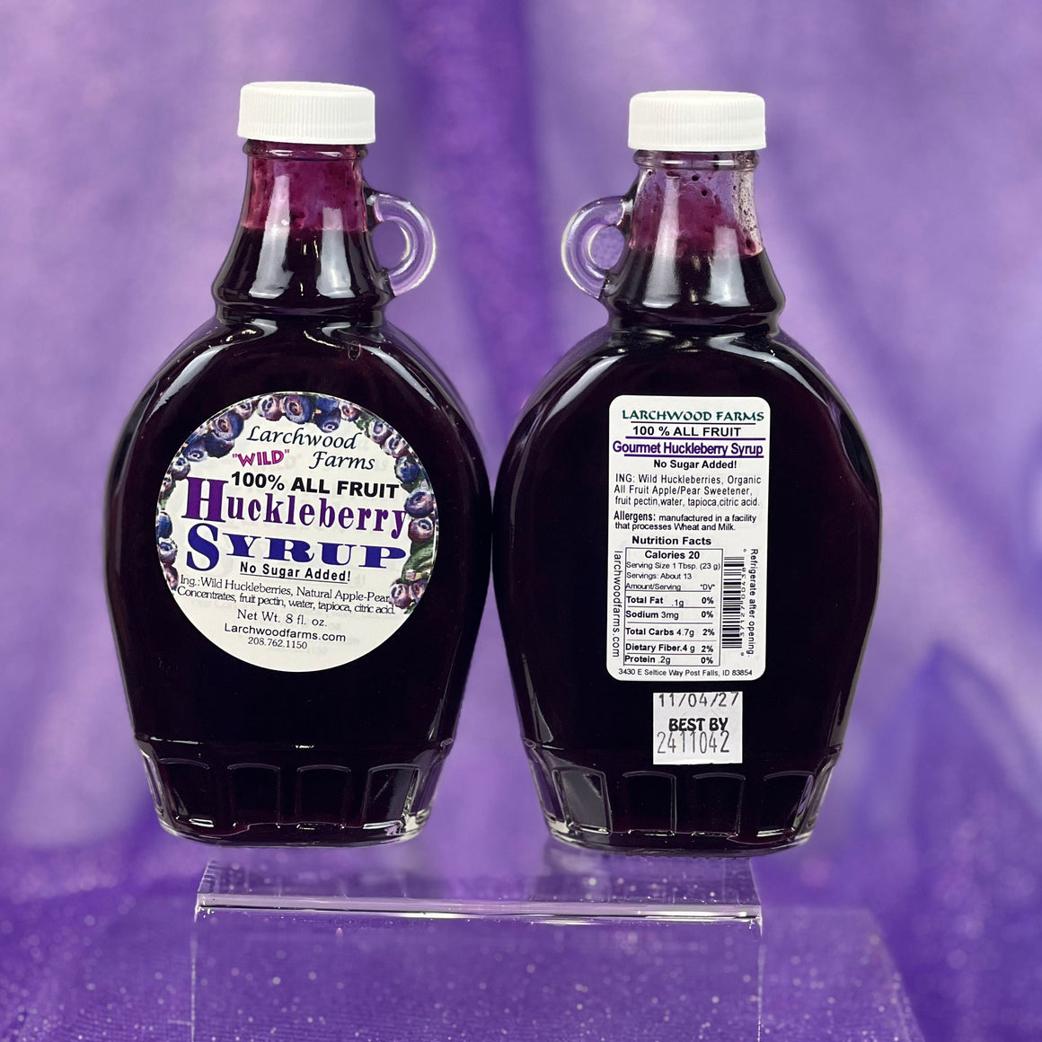 All Fruit, Wild Harvested, Natural Ingredient Huckleberry Syrup