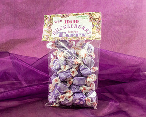 Mouthwatering! Handmade huckleberry sauce makes the best huckleberry taffy! Crafted by the Larchwood Farms family in a beautiful 7 oz gift bag. 