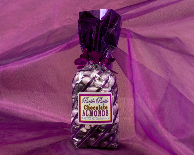 Chocolate Covered Almonds with Purple Candy Coating -  A Truly Elegant Delight