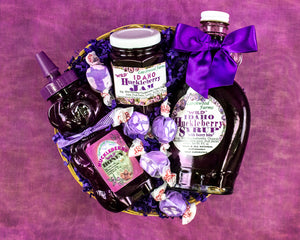 Beautifully arranged wild, all natural, handcrafted huckleberry delicaciesby Larchwood Farms