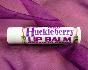 Lip smacking huckleberry lip balm crafted by Larchwood Farms