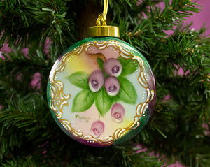 Handpainted Huckleberry Porcelain exqusite Ornaments