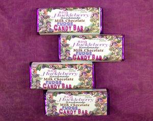 Huckleberry Milk Chocolate Fudge Bar - Handmade 4 Pack