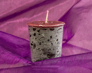 Blissful, handmade huckleberry votive candle